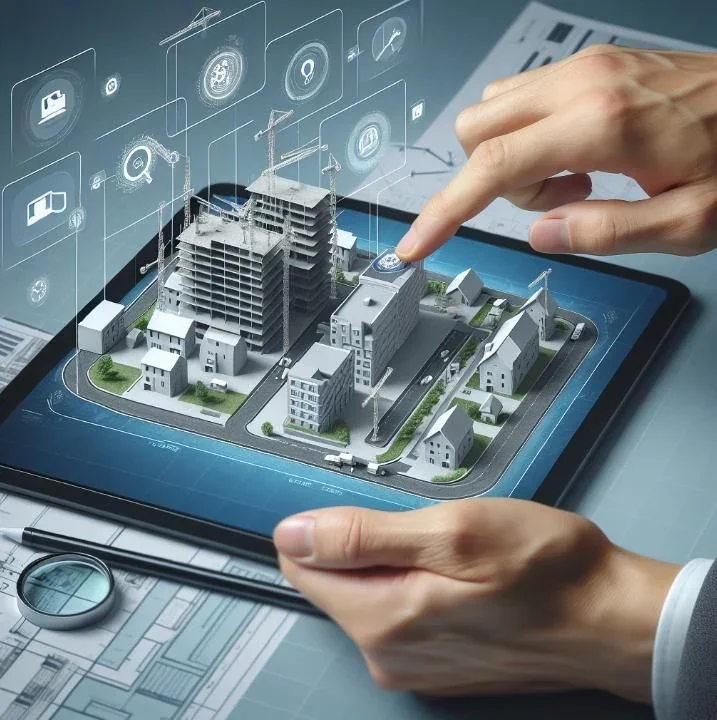 Digitaler Gebäudezwilling von DigiTwinPlan auf einem Tablet